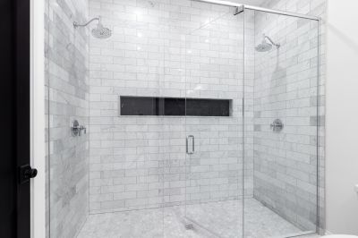 Shower with Textured Wall Tiles